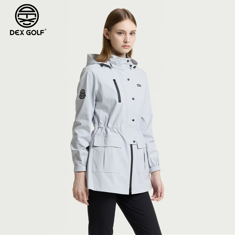 DEXGOLF高尔夫雨衣外套女士6221户外中长款收腰风衣外套防风百搭