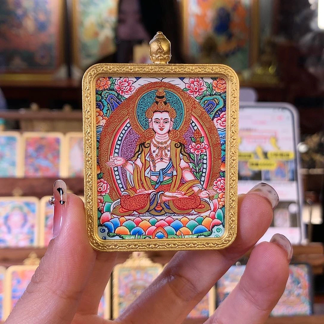 吊坠穿****行热贡纯手绘唐卡大势至