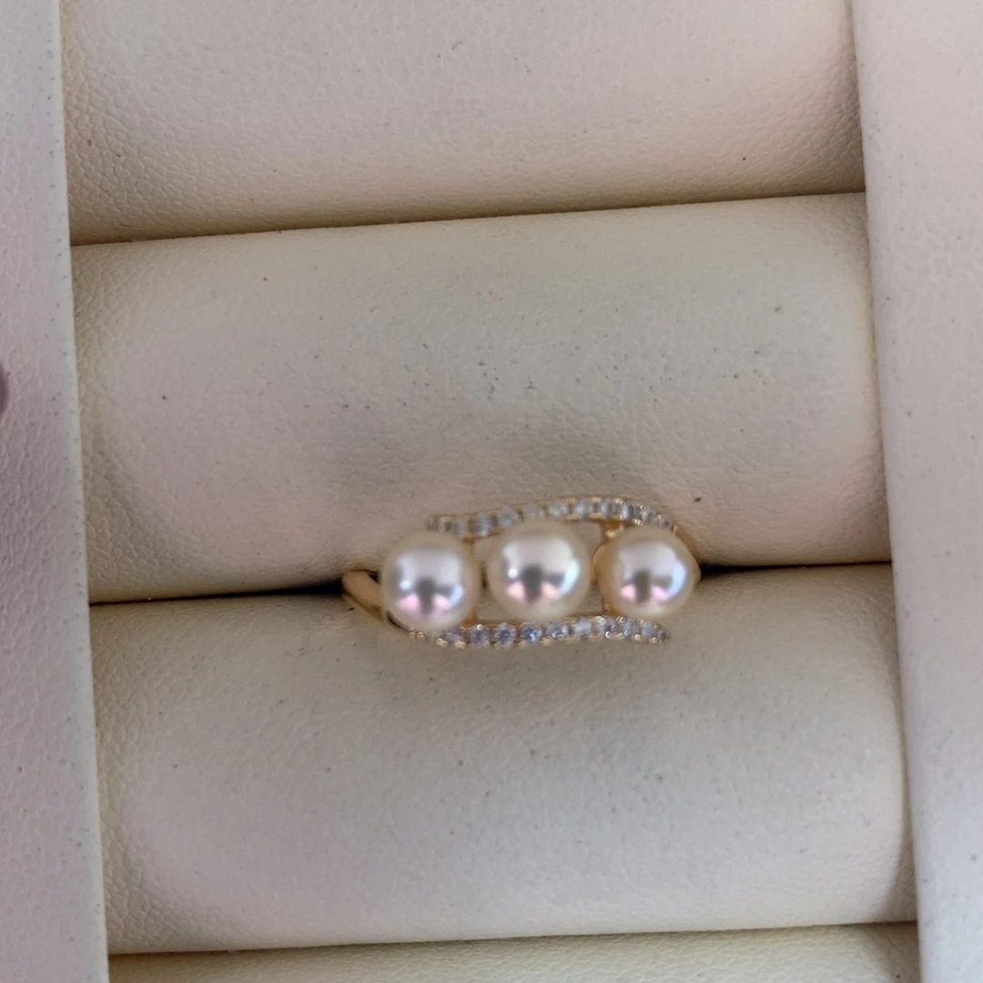 银S925镶嵌海水珍珠戒指