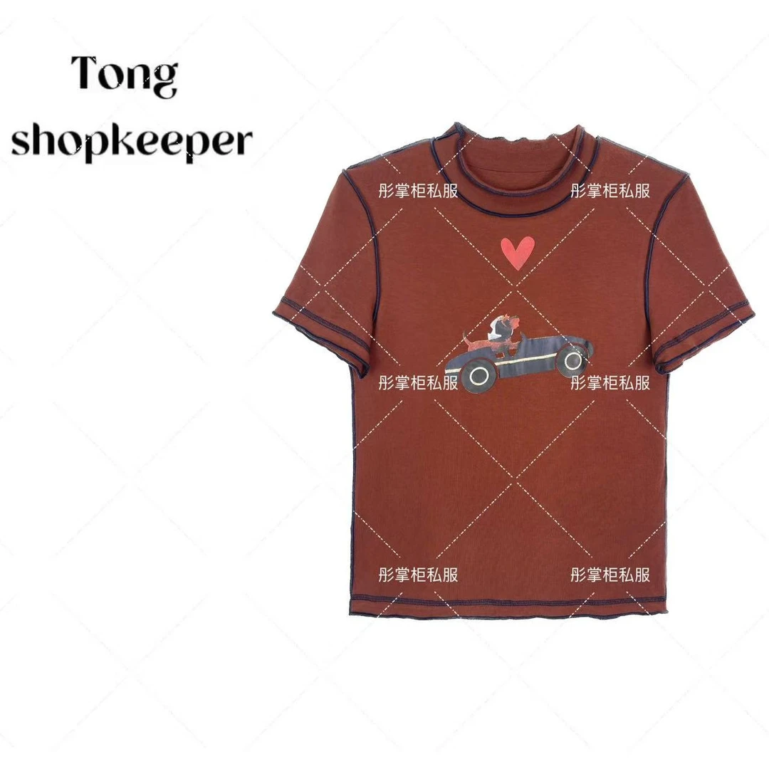 QJ/彤掌柜1681560 新款25掌柜定制天.丝莱赛尔精致时尚印花上衣