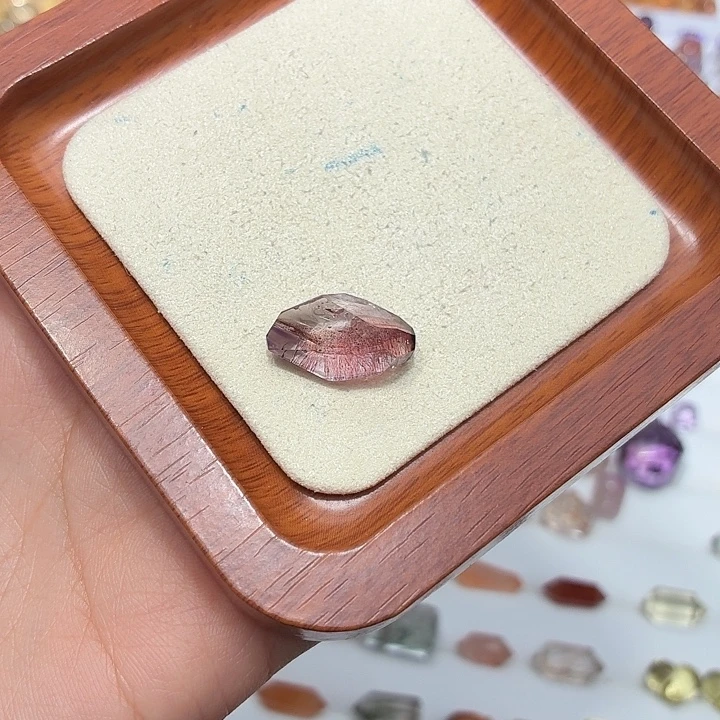 水晶珠宝半成品银S925镶嵌超七随型打孔定制不退换