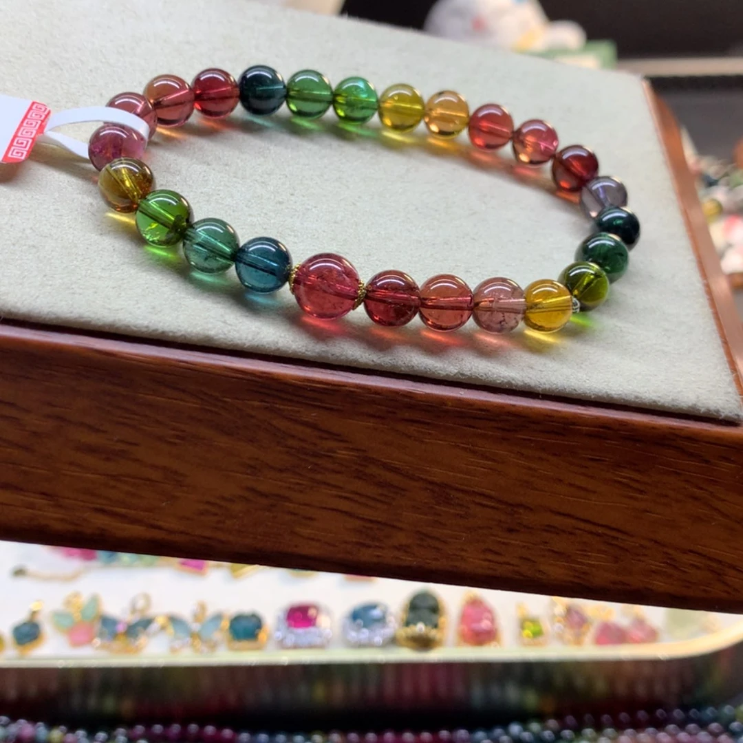 【闪购商品】碧玺手串未镶嵌浓郁彩虹7.2mm