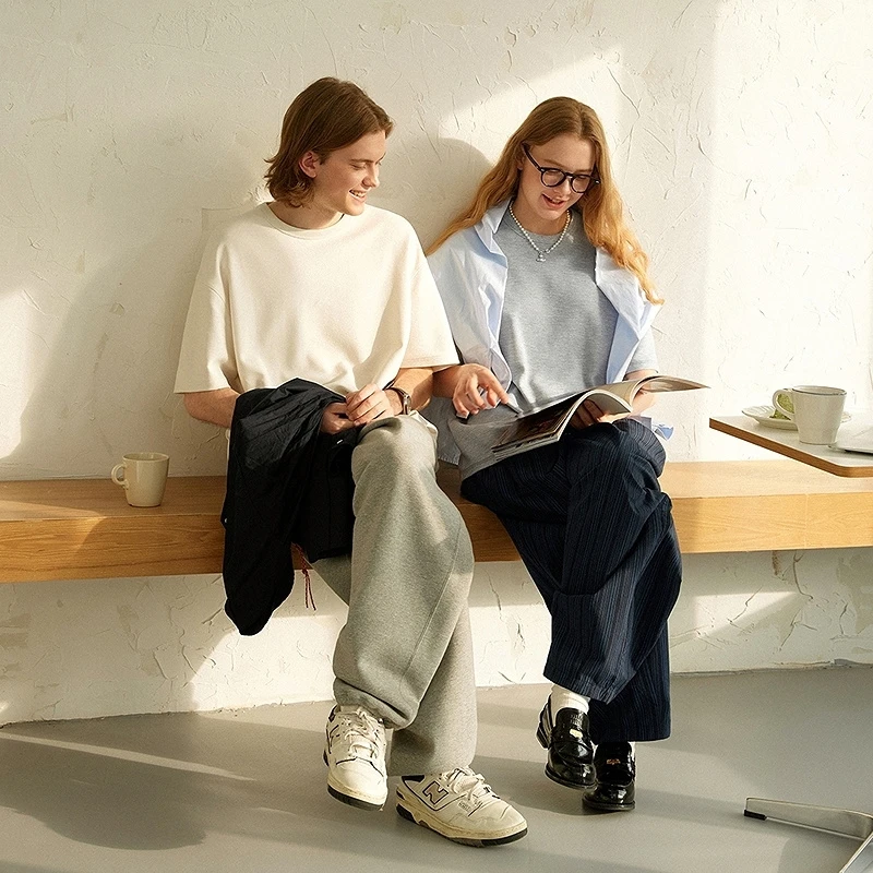 714street重磅纯色毛巾布短袖T恤男2025夏季新款基础款上衣511155