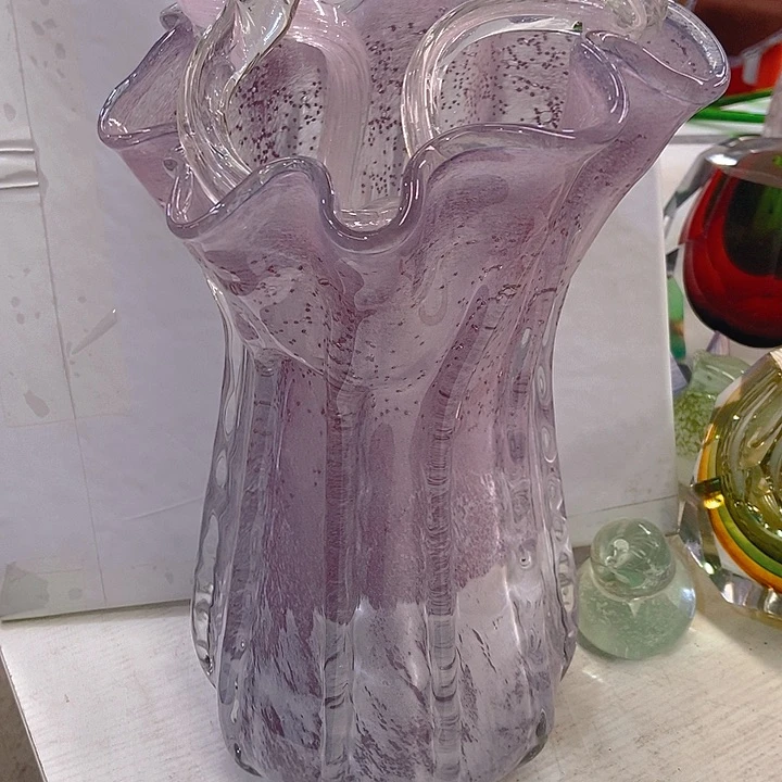 琉璃高度32厘米紫气东来白菜花瓶