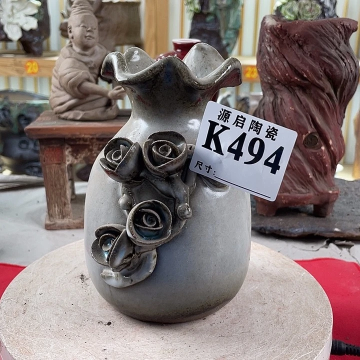 紫砂花盆景德镇陶瓷494