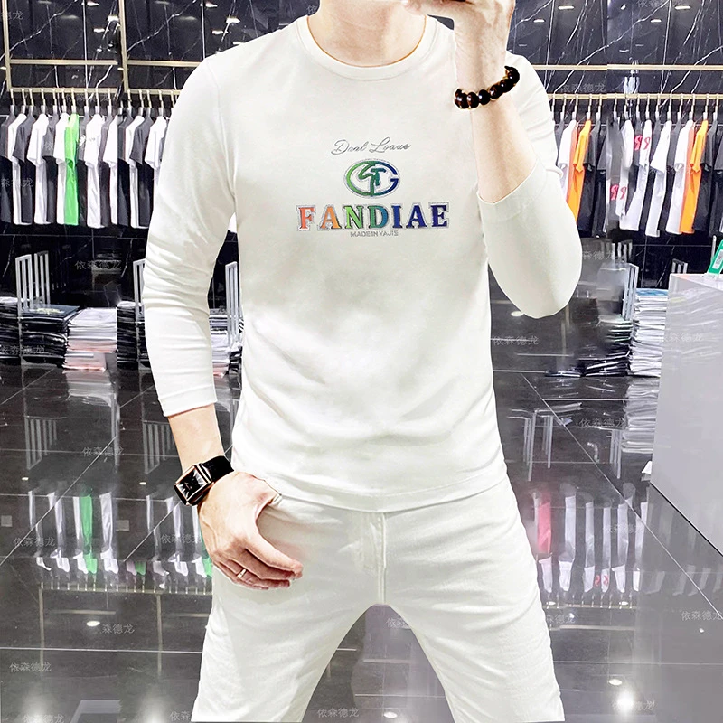 实体品质欧货男士卫衣长袖打底加厚秋冬多工艺精致嵌花高端男装潮