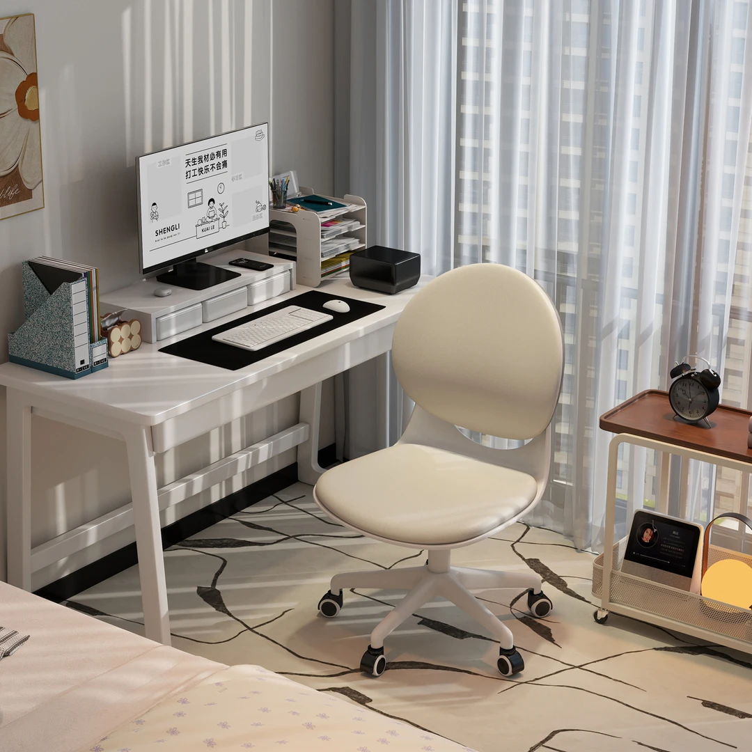 简约家用电脑椅书房学习小椅子卧室书桌舒适久坐办公椅靠背化妆椅