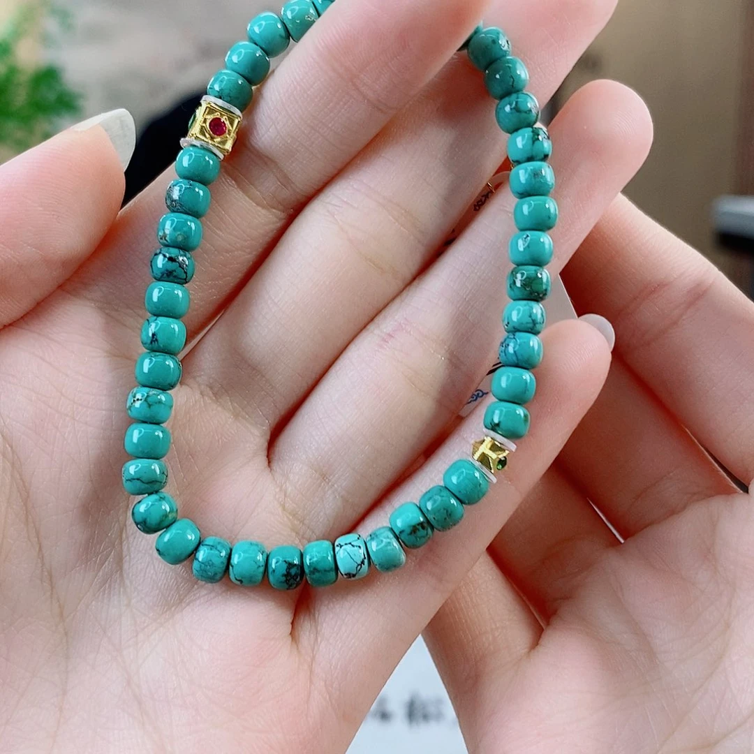 18K金镶嵌绿松石珠宝奇石