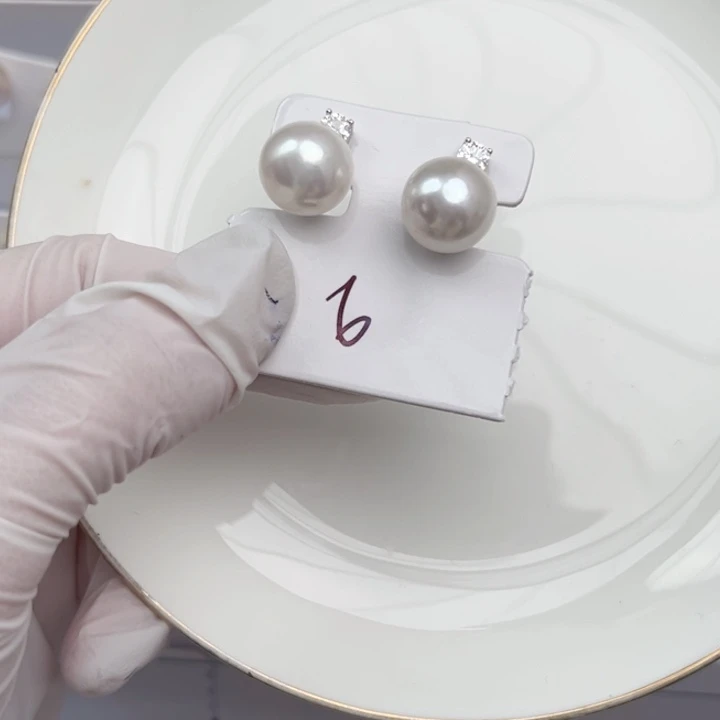 淡水珍珠耳饰银S925镶嵌