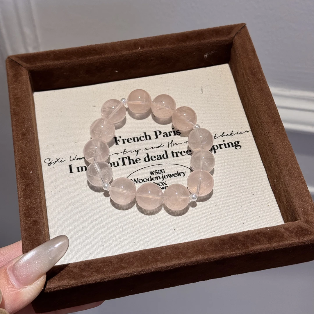 【少女心事】天然粉水晶简约设计款手串12-13mm