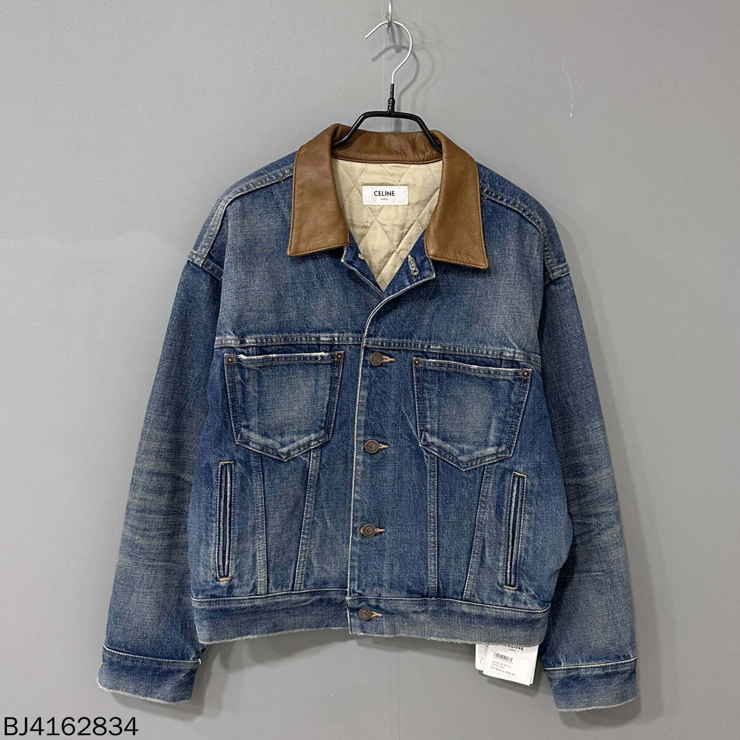 未使用 Celine/思琳 纯色水洗羊皮翻领牛仔外套/xs码/62834