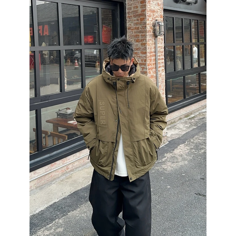 8819【●工装风●冬季新款90绒城市户外】男士连帽户外百搭羽绒服