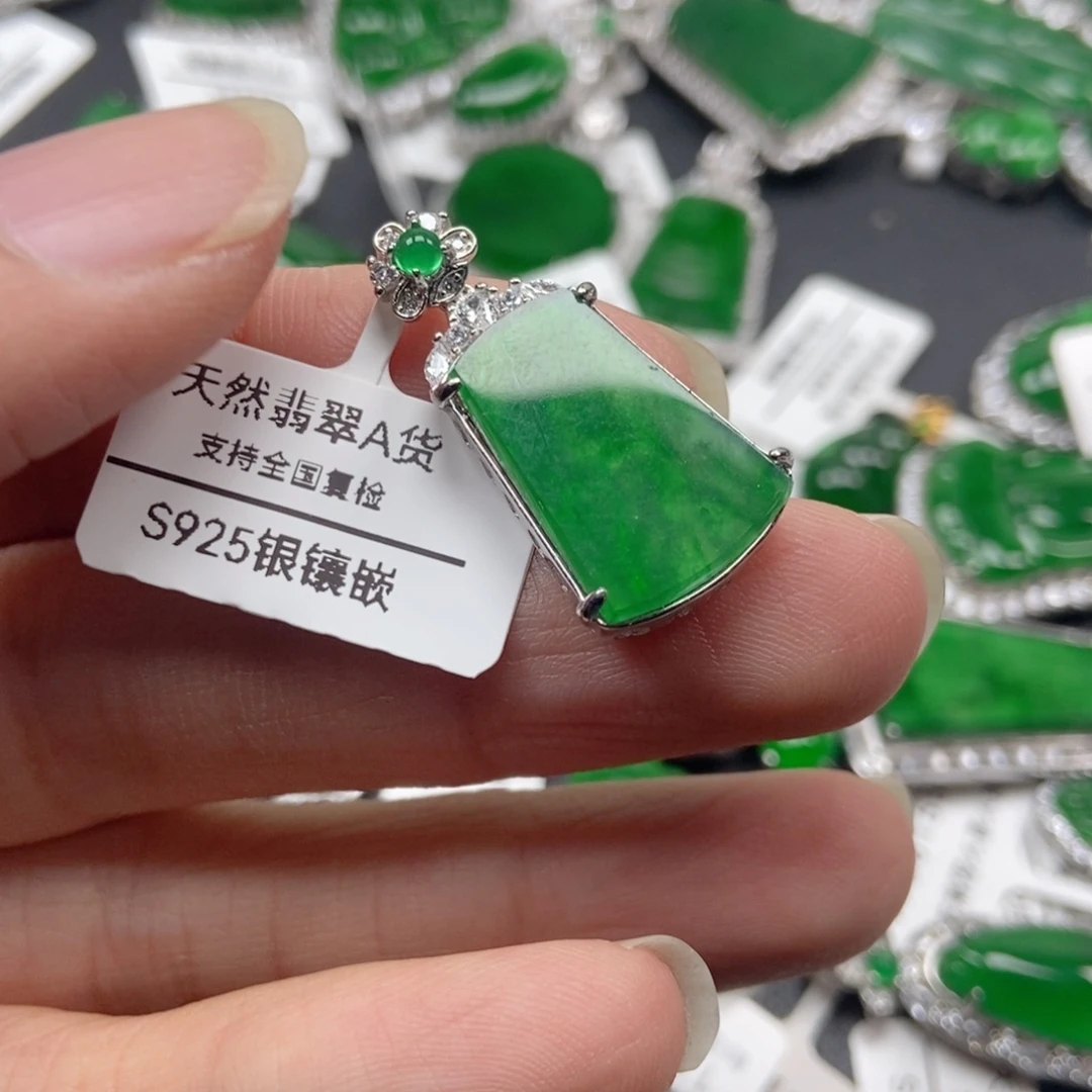 翡翠银S925镶嵌颈饰