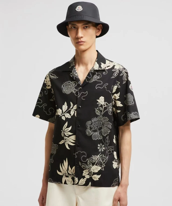 全新未使用 MONCLER 盟可睐 春夏新品 男士花卉印花棉质衬衫