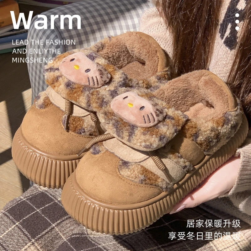 2025冬季全新网红同款猫咪外穿包跟女款棉鞋防滑踩屎感复古保暖