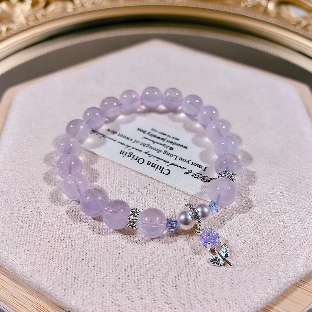 YS0099【紫玫瑰】紫水晶玫瑰设计款手串多样性发其一