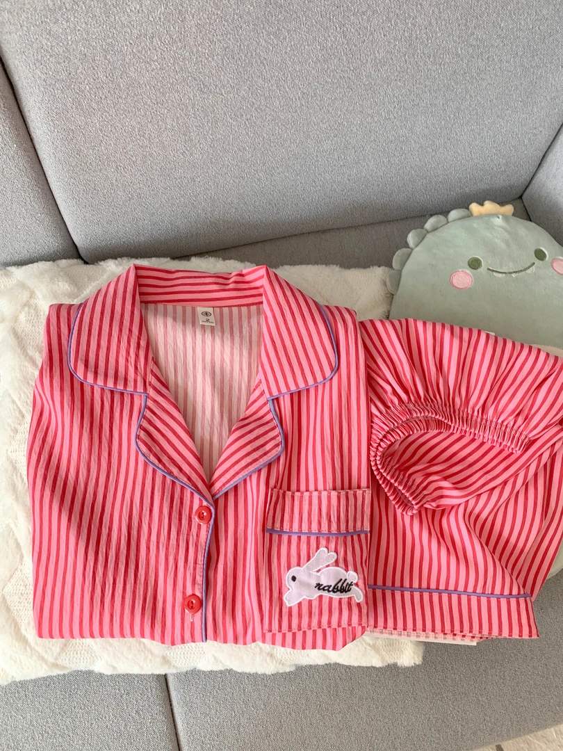 睡衣女夏季短袖韩版常规家居服新款甜美可爱少女可外穿套装ins·风