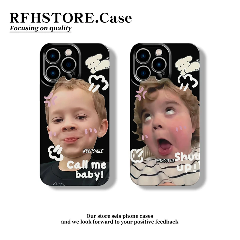 飞虎胜欧美憋笑男孩适用iPhone16菲林手机壳华为oppo小米vivo情侣