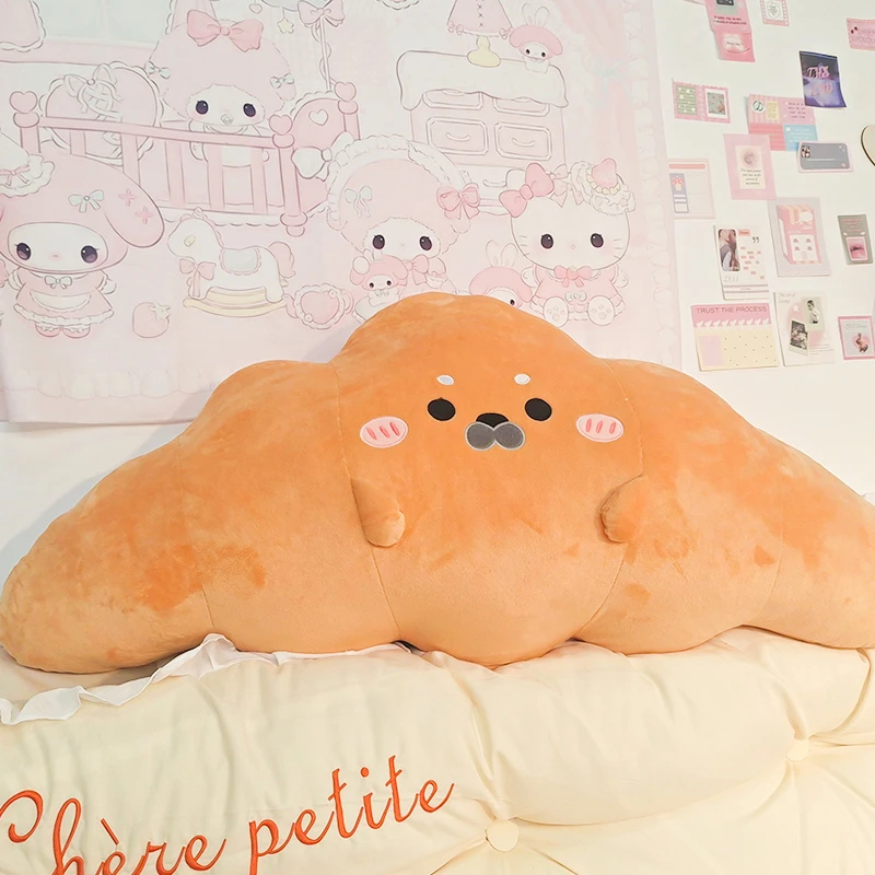 法式牛角包造型毛绒抱枕沙发床头办公室毛绒玩偶