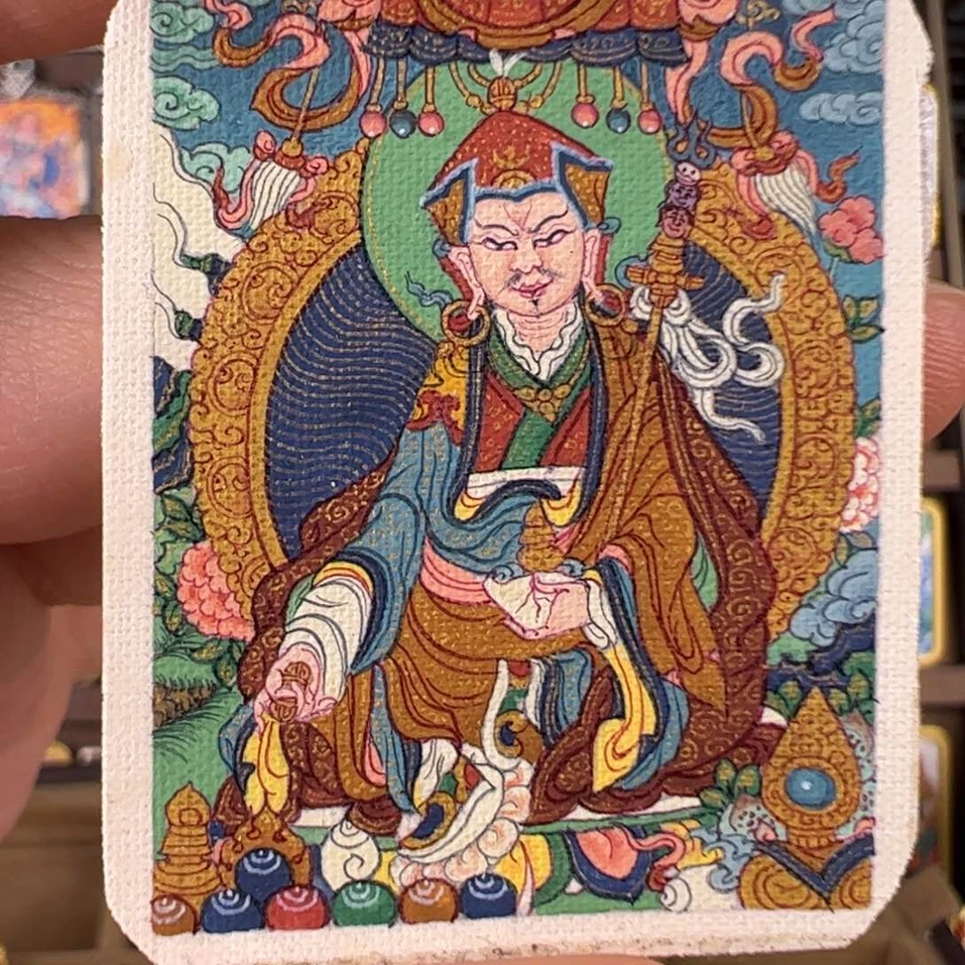 一****吊坠莲花生唐卡绘画作品