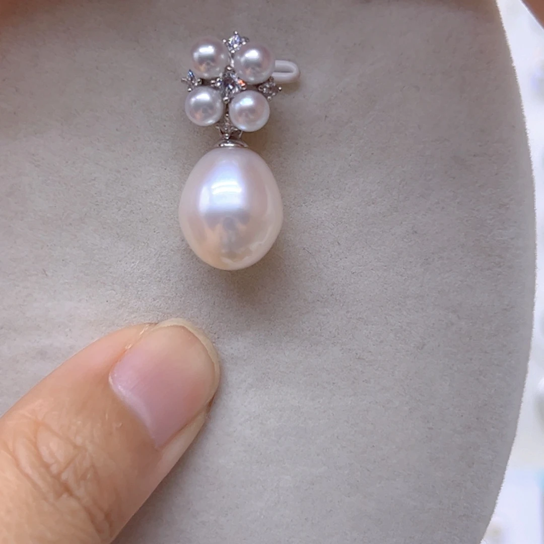 银S925镶嵌淡水珍珠成品