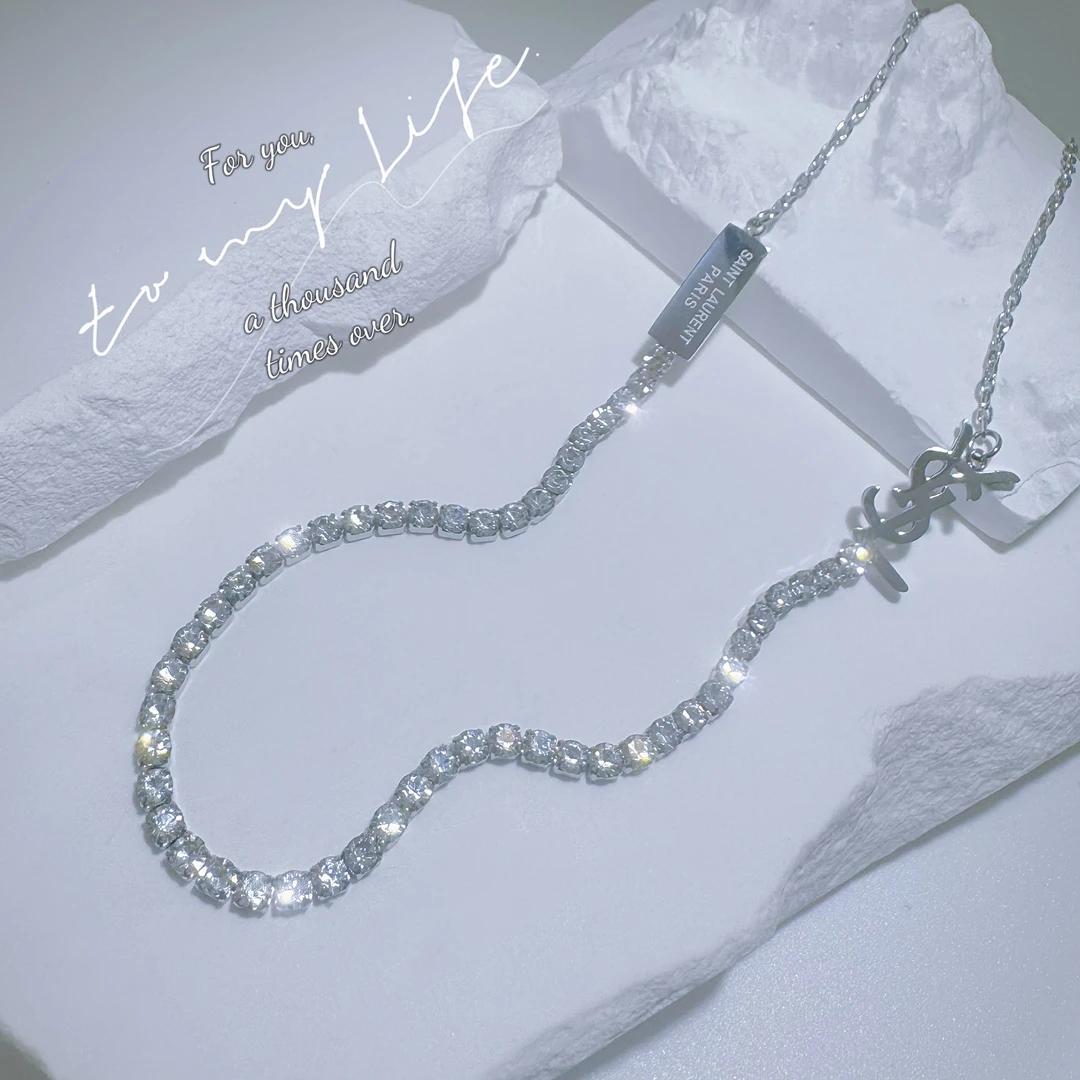 钛钢项链 【 拿拿专属 】  轻奢满钻Y字母项链