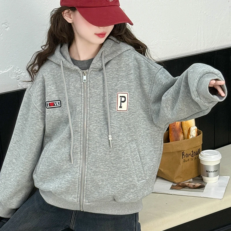 女童春秋款卫衣外套2025新款6-12岁中大儿童超好看秋装连帽棒球服