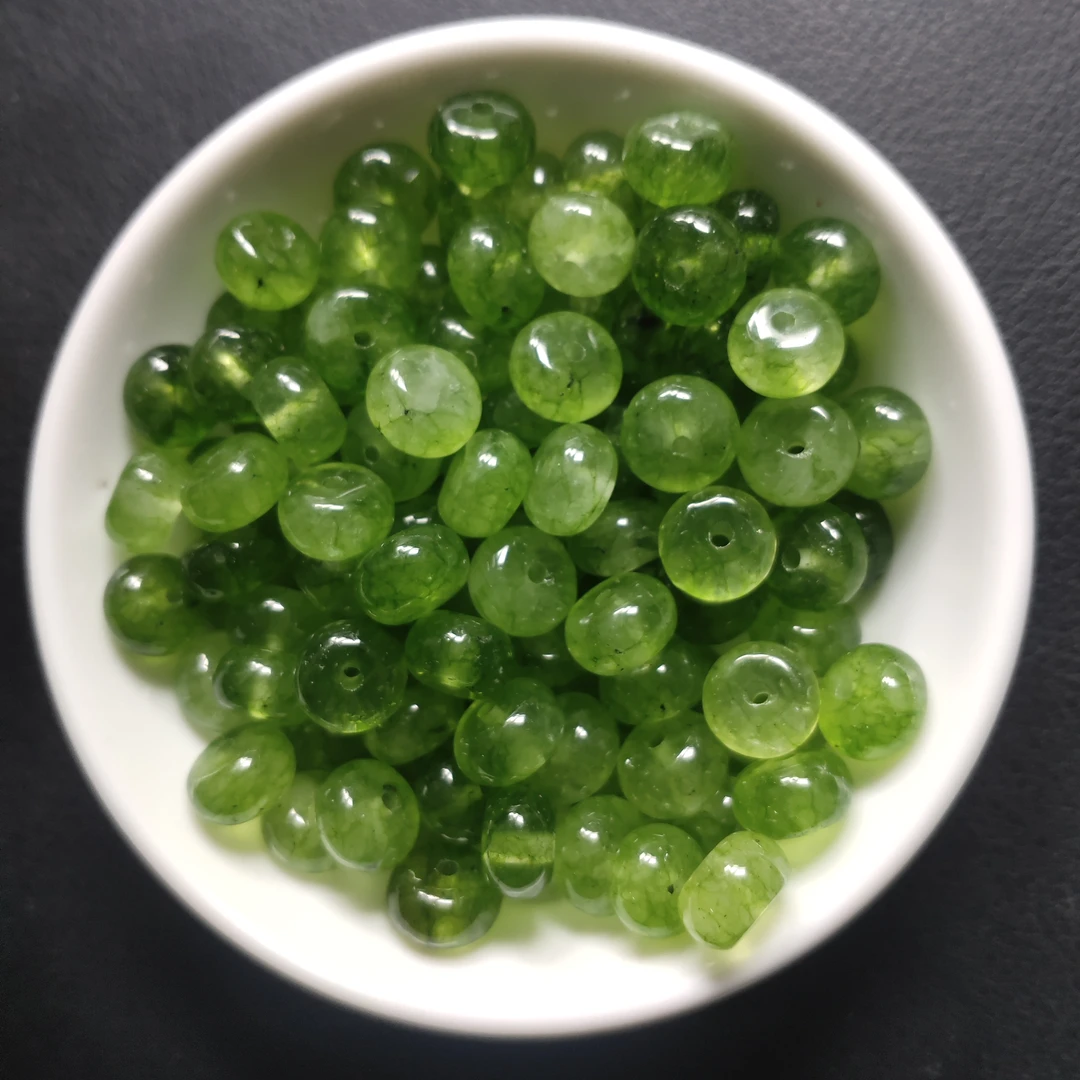 散珠W1925橄榄绿绿碧玺8*4MM*30颗
