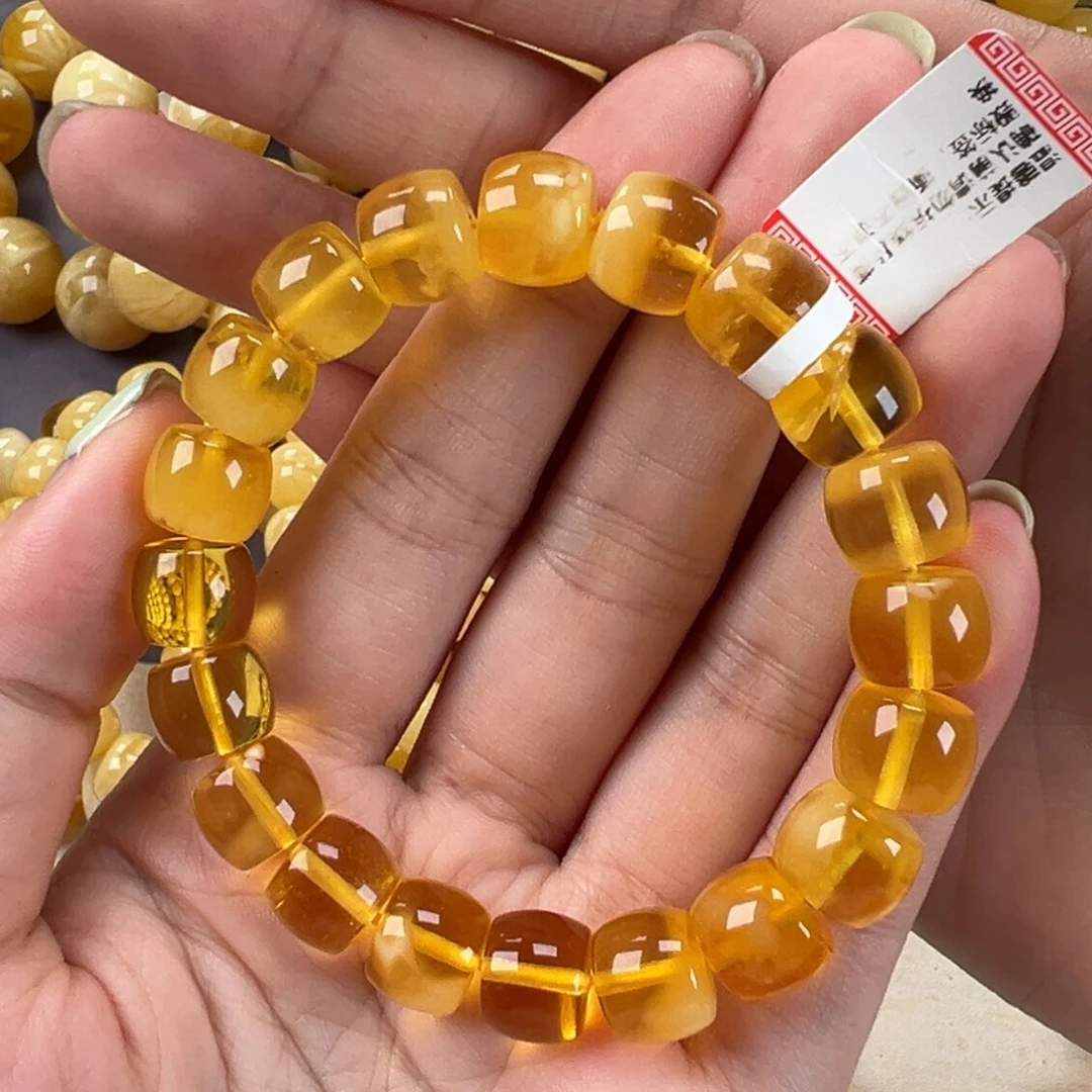 未镶嵌琥珀手链16.2直切
