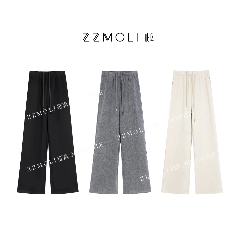 ZzMoLi征真 2.0版糯米裤 加绒阔腿裤女款裤子潮流休闲服ZBK82073