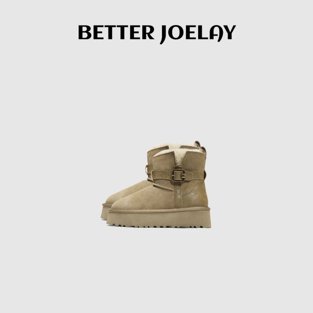 BETTER JOELAY-【金扣方糖】休闲设计感秋冬时尚毛鞋百搭舒适Z9707