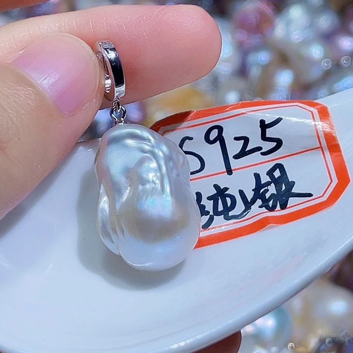 淡水珍珠银S925镶嵌颈饰