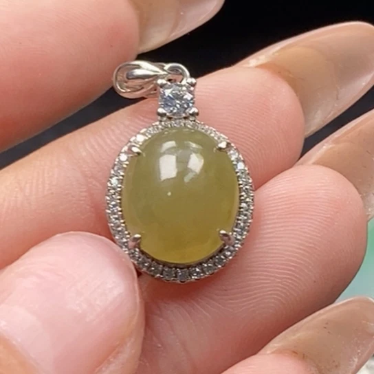 翡翠银S925镶嵌颈饰吊坠