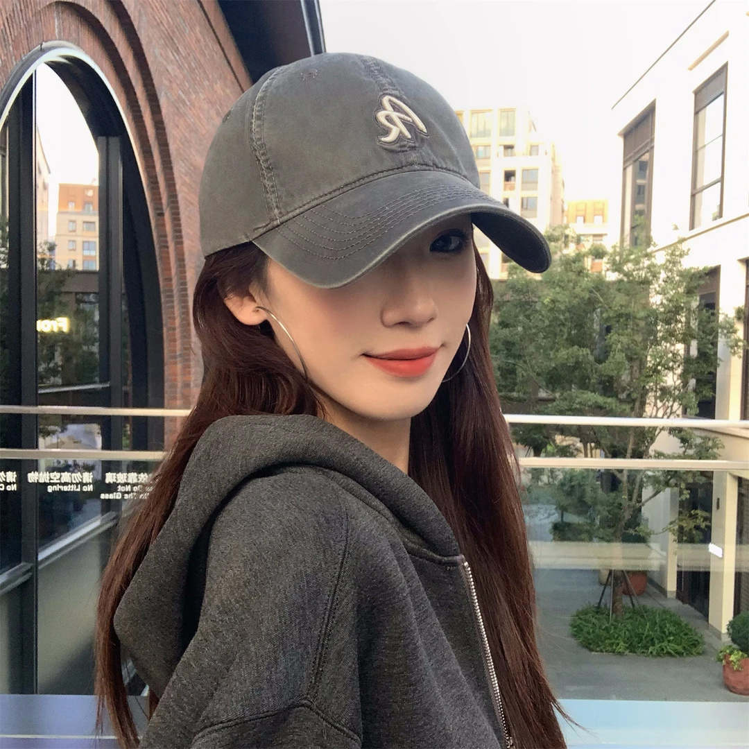 【圆头星人】街头休闲百搭AR棒球帽子女显脸小加深大头围软顶鸭舌帽