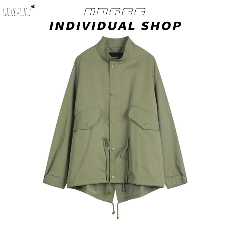 街头风设计感立领长袖外套女2025秋季宽松复古韩版洋气休闲上衣潮