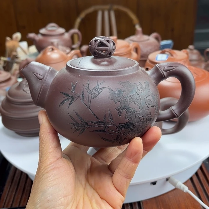 紫砂茶壶紫砂花茶