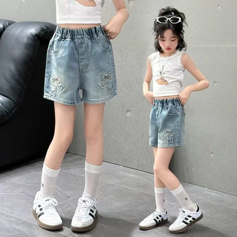 女童裤子2025新款夏装儿童中大童夏季薄款牛仔短裤韩版休闲热裤潮
