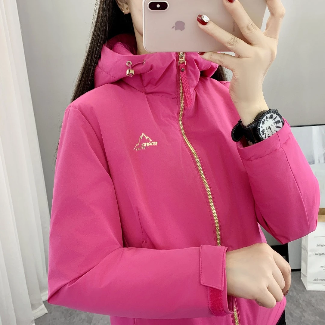 秋冬季户外棉服外套女登山运动服防风保暖连帽开衫拉链上衣棉袄