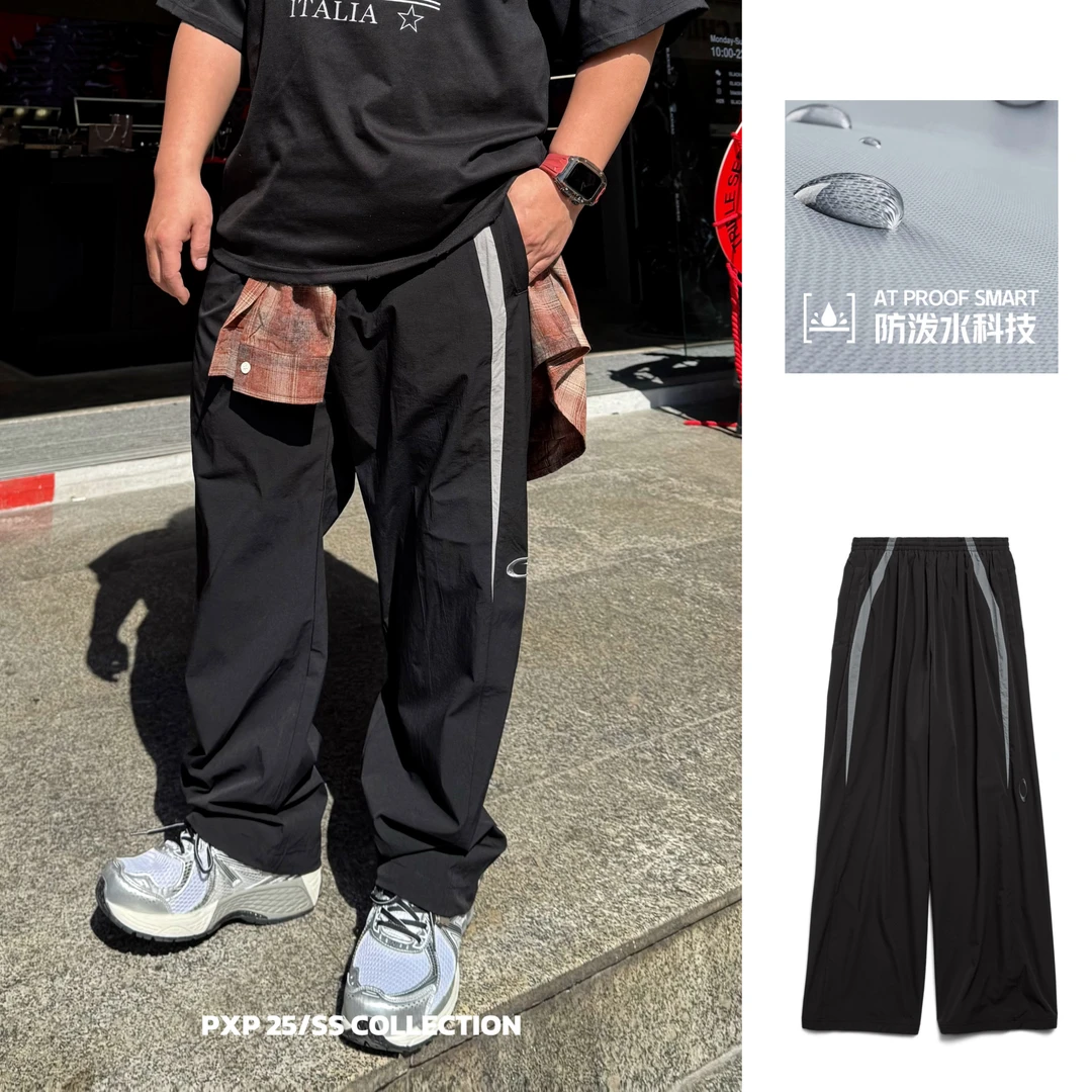 【巴J夏款伞兵裤】新款长裤男装微胖潮牌胖子松紧腰大码男装81211