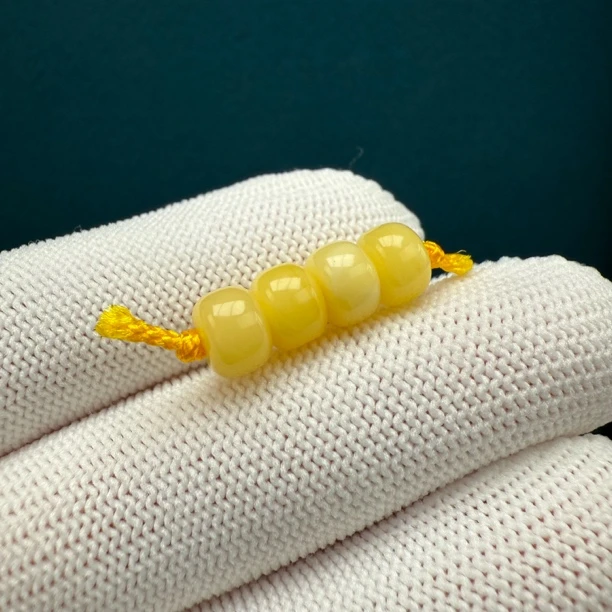 D1450【微瑕】天然原矿蜜蜡 隔珠7.3mm支持复检假一罚十