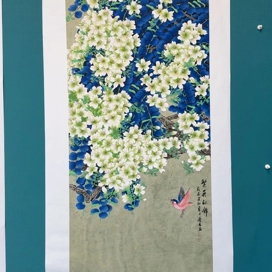 国画李庆友四尺花鸟