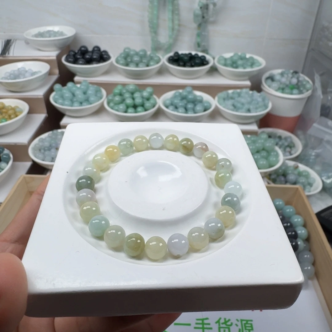 翡翠未镶嵌手链缅甸翡翠A货卡7.5mm