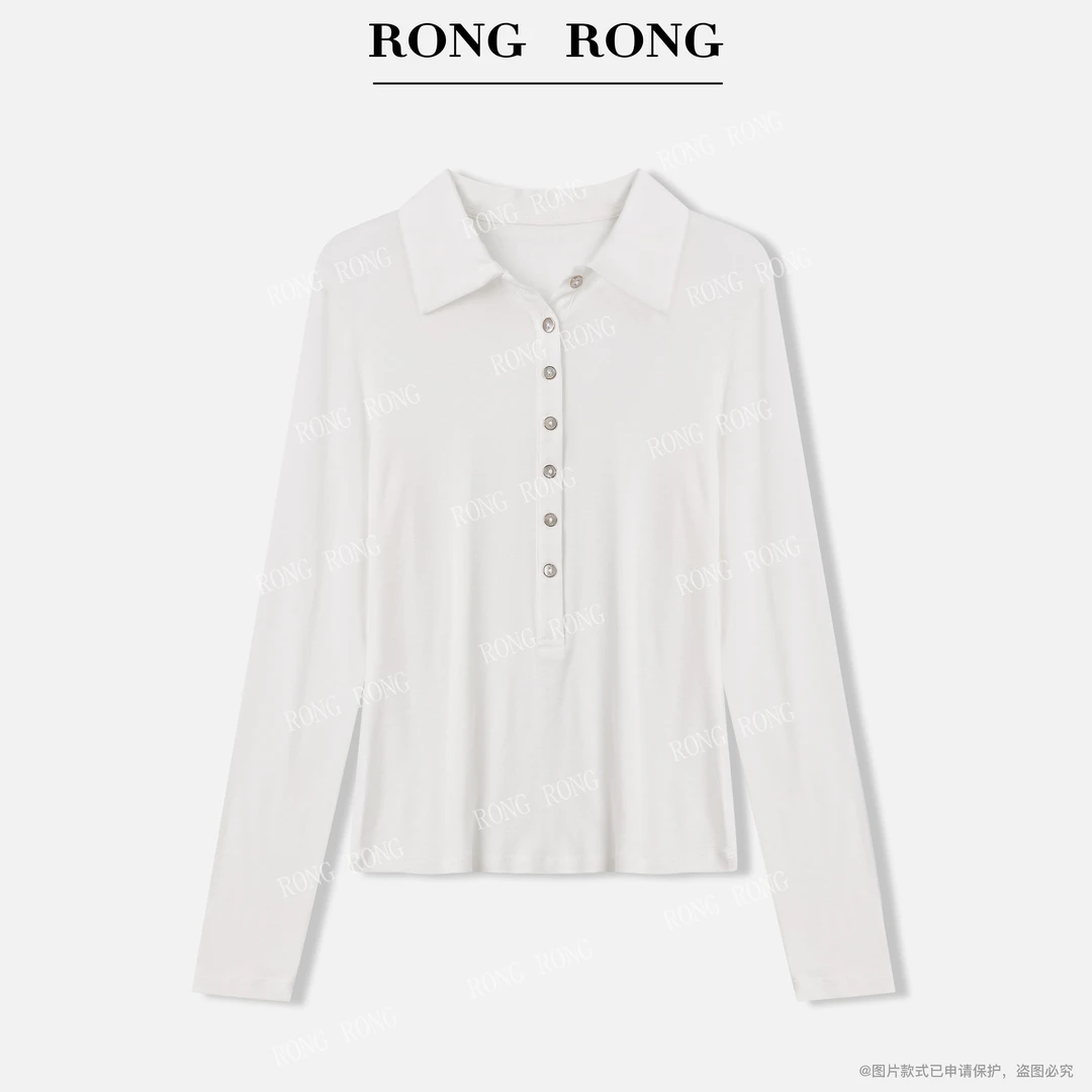 溶溶S【云朵呼吸T】RONGRONG 莱赛尔绵羊毛显瘦通勤风Polo衫P8632
