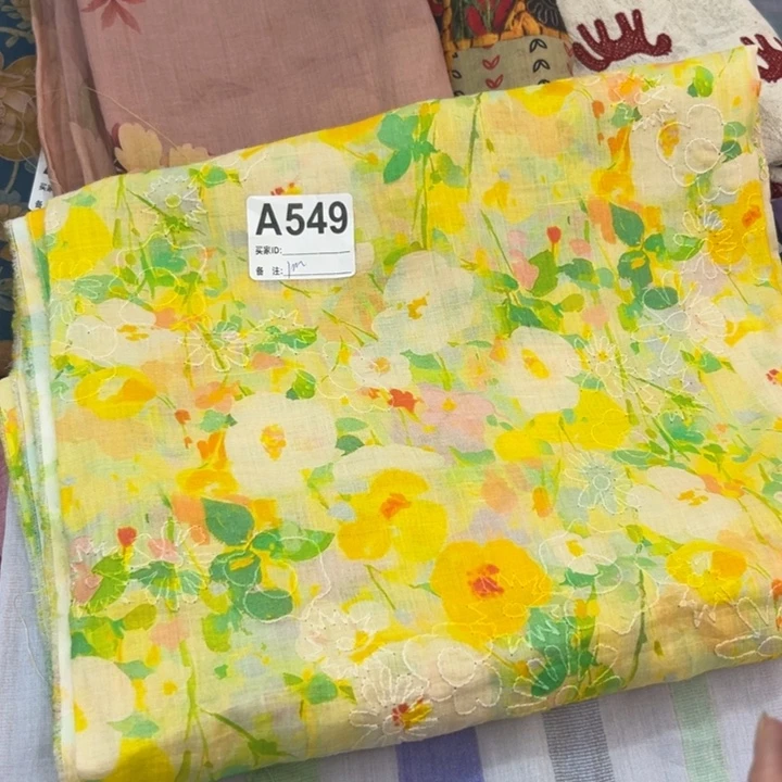 麻549纯苎麻刺绣1米