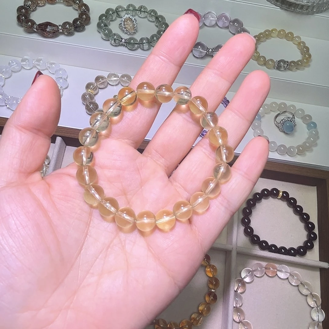 水晶手串未镶嵌柠檬黄