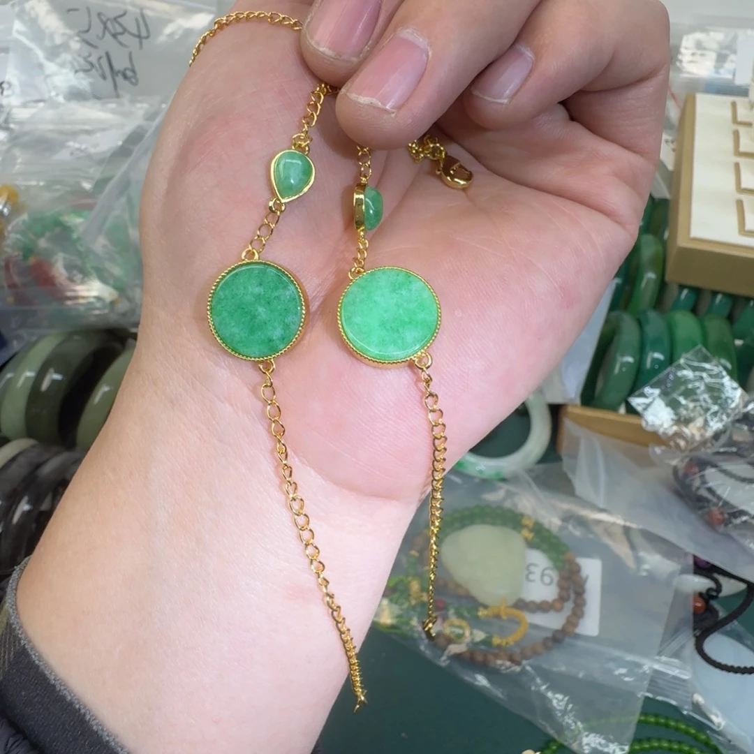 翡翠手链银S925镶嵌305号