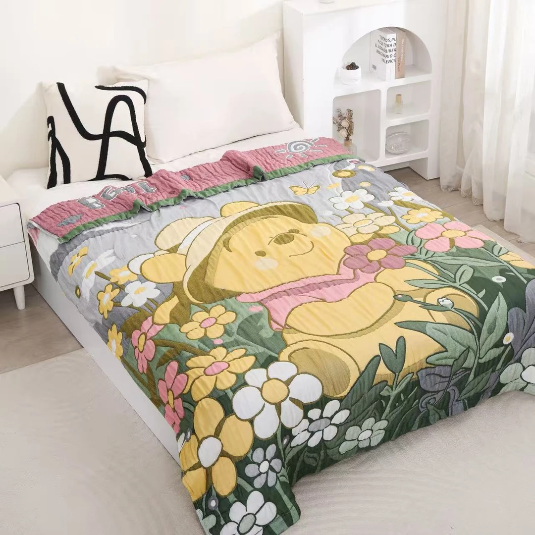 【金禧优品8】【维尼熊泡芙被】纱布泡芙被120*150
