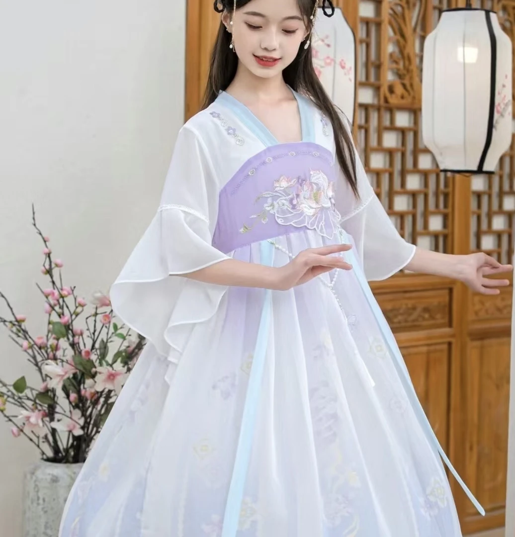 女童汉服连衣裙夏季新款超仙洋气中国风公主裙子