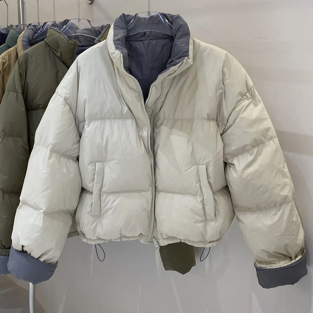 2025韩版棉服女双面穿新款冬季宽松加厚高端洋气短款外套保暖立领
