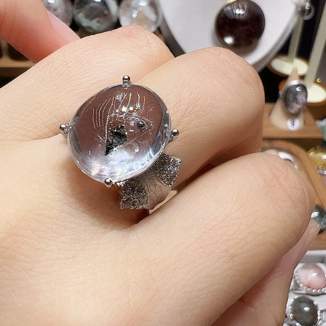 深***色水晶珠宝半成品银S925镶嵌